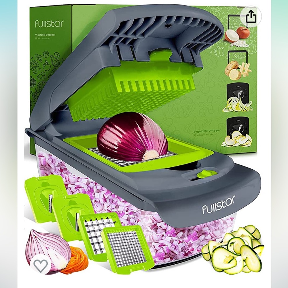 New Vegetable Chopper,Spiralizer Slicer Chopper with Container, Pro Food Chopper
